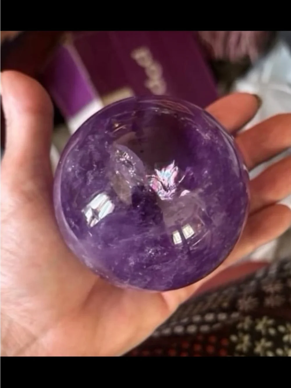 Amethyst Crystal Sphere - Purple Home Accent